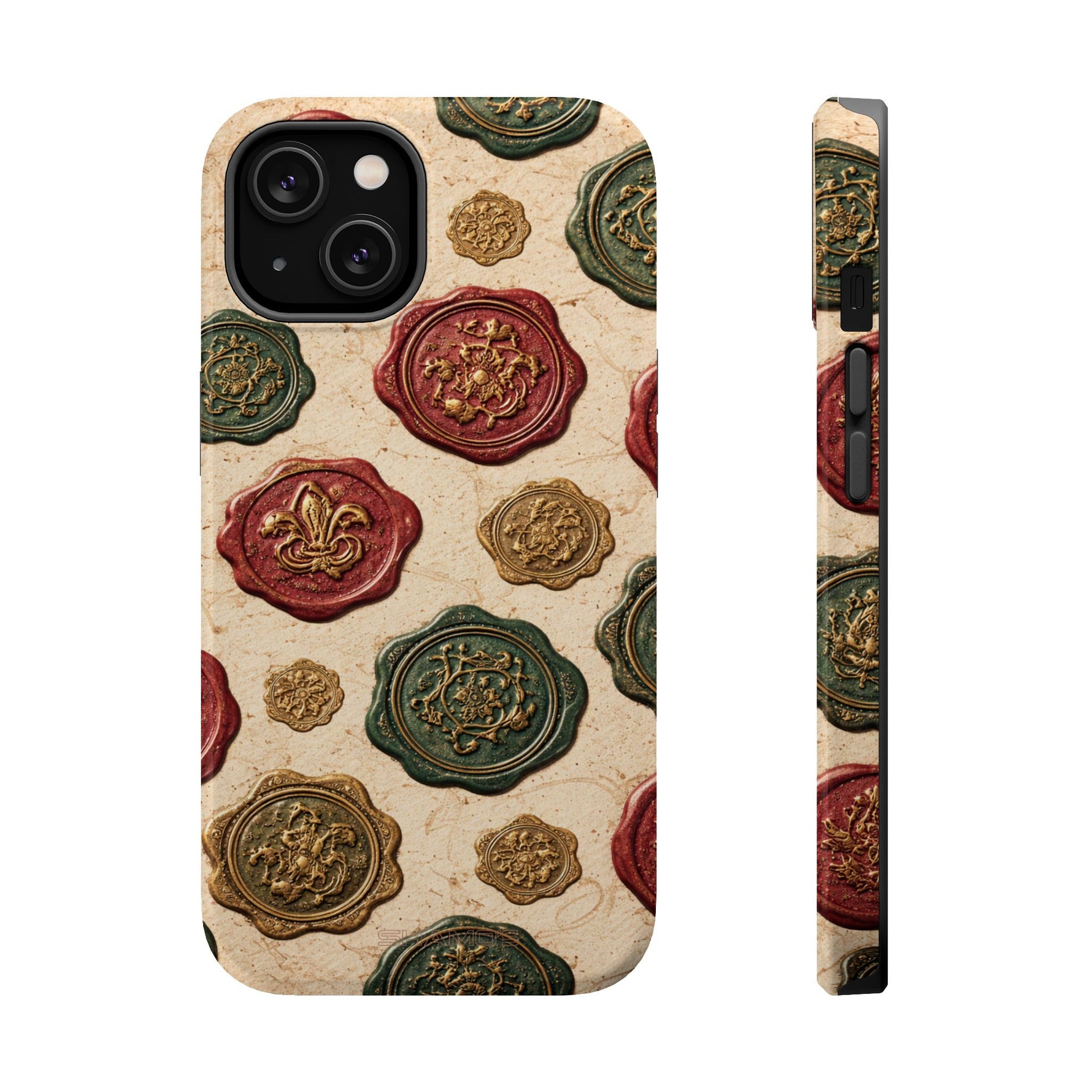 Vintage Wax Seal Pattern Magnetic Impact-Resistant Phone Case with MagSafe Compatibility