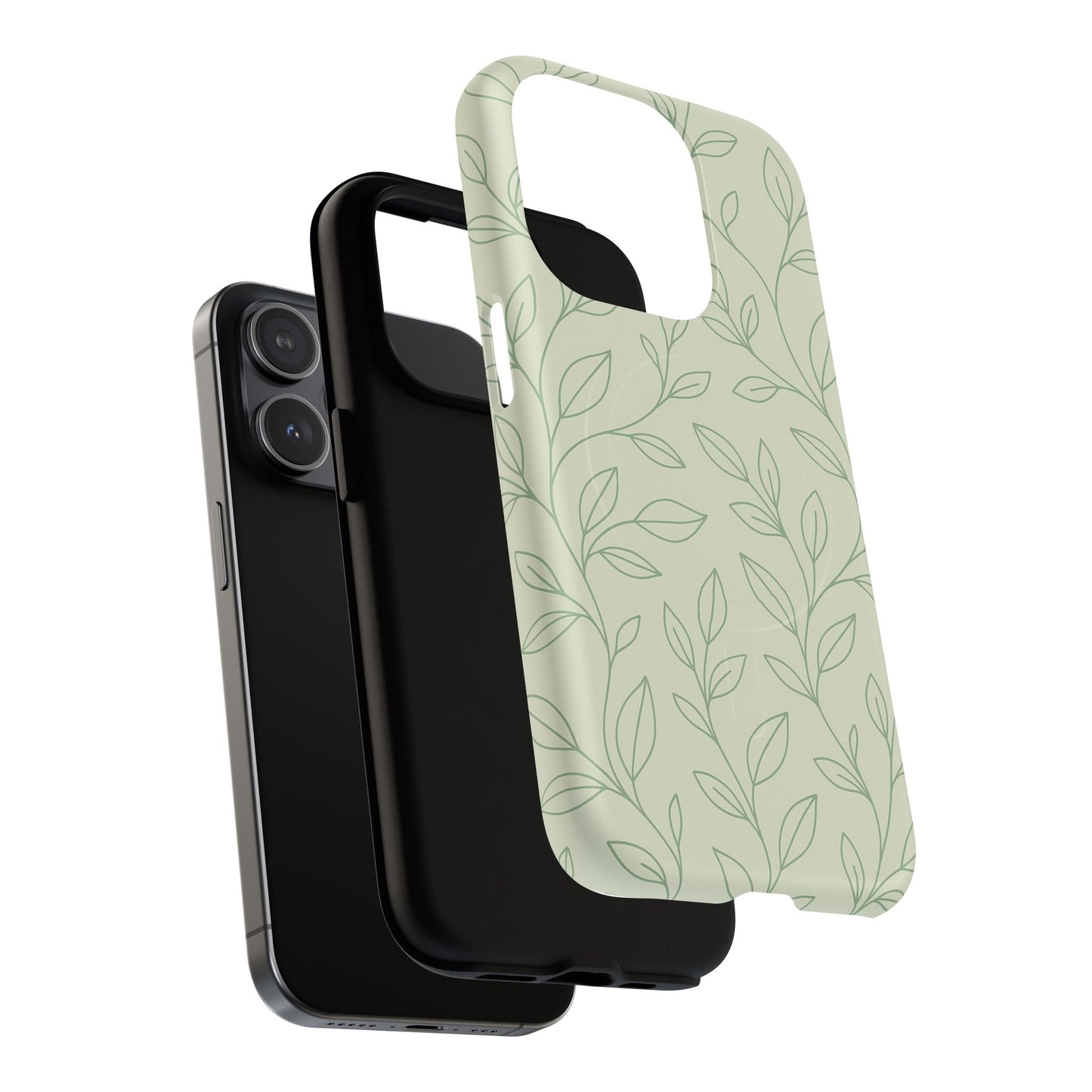 Sage Botanical Leaves Floral iPhone Case | MagSafe
