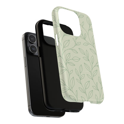 Sage Botanical Leaves Floral iPhone Case | MagSafe