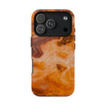 iPhone-Hülle aus bernsteinfarbenem Achatmarmor – kompatibel mit MagSafe