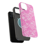 Pink Lingerie Lace Print Impact-Resistant iPhone Case | MagSafe - iPhone 17 / Glossy - Shamo's
