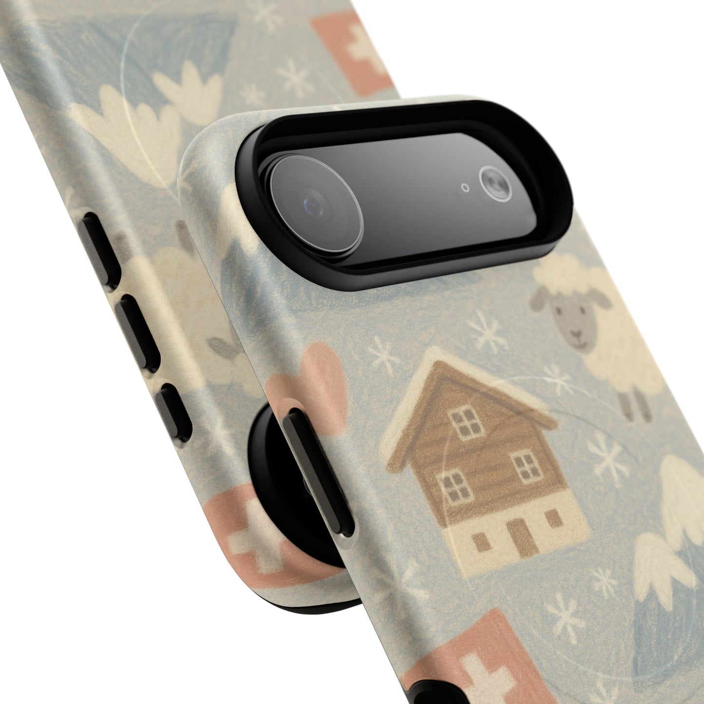 Swiss Chalet Sheep Pattern Tough MagSafe iPhone Case