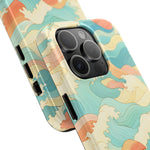 Ocean Wave Tough Phone Case — Pastel Retro Surf Pattern  Shamo's