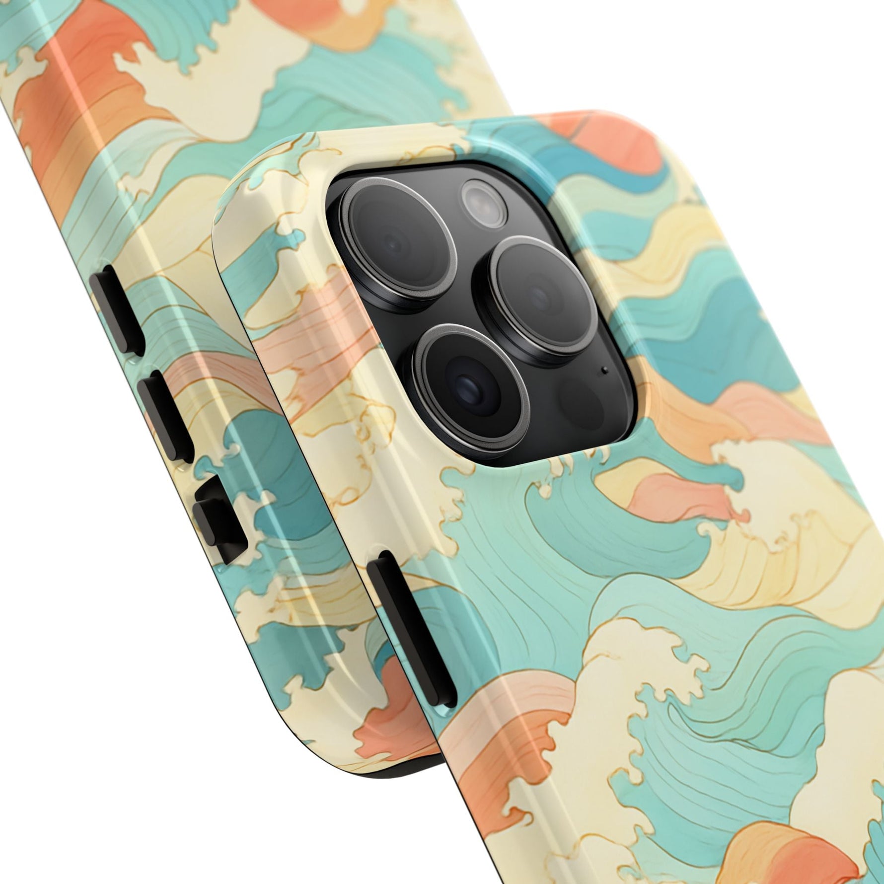 Ocean Wave Tough Phone Case — Pastel Retro Surf Pattern  Shamo's