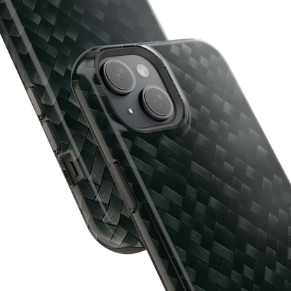 Dark Carbon Fiber Texture Magnetic Impact-Resistant iPhone Case | MagSafe compatible  Shamo's
