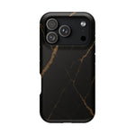 Black & Gold Marble iPhone Case with MagSafe - iPhone 17 Pro / Matte - Shamo's