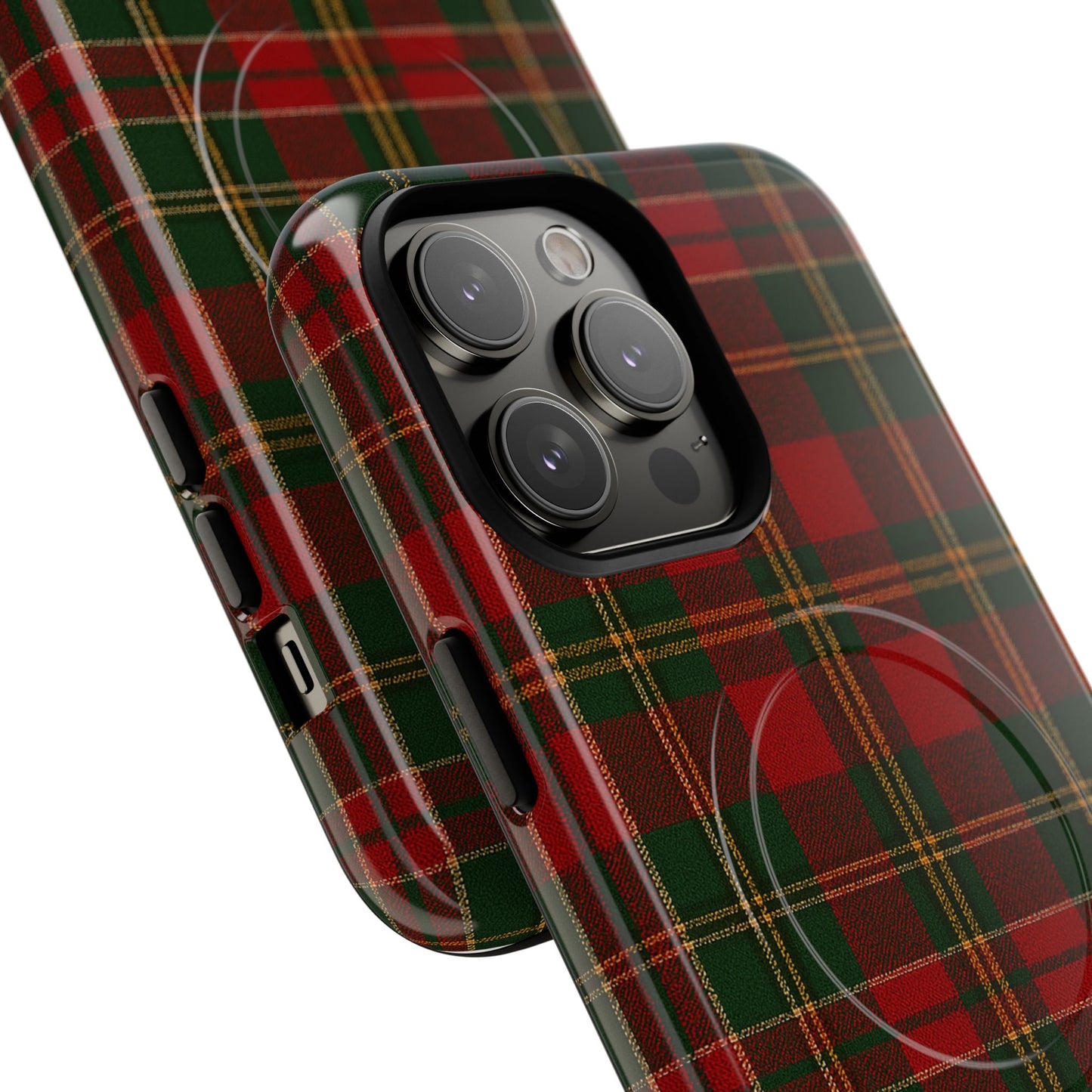 Plaid Holiday iPhone Case — Red & Green Tartan (MagSafe compatible)