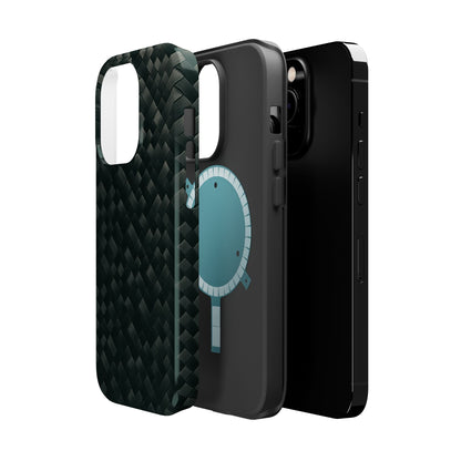 Dark Carbon Fiber Texture Magnetic Impact-Resistant iPhone Case | MagSafe compatible  Shamo's