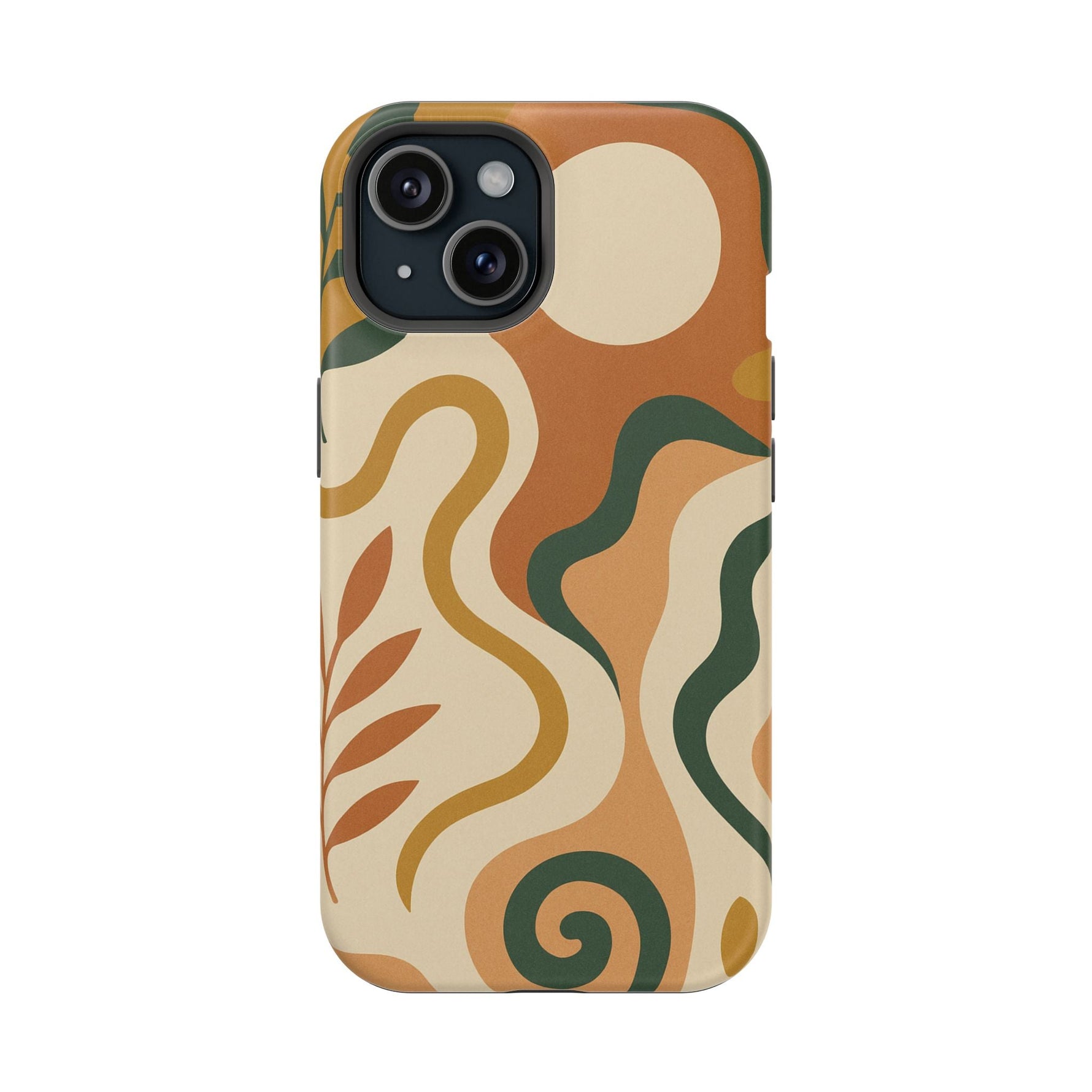 Abstract Earth-Tone Impact iPhone Case — MagSafe  Shamo's iPhone 15 / Matte