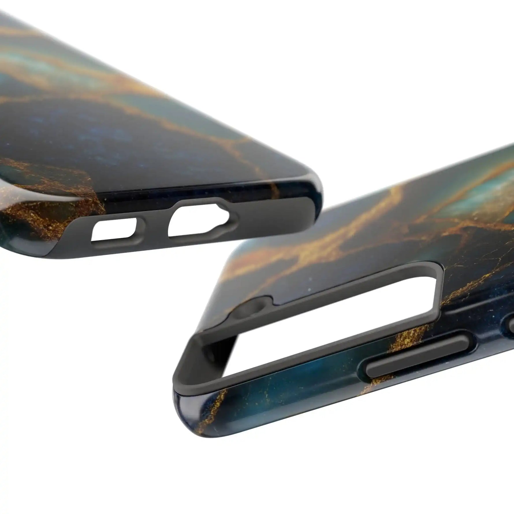 Blue Gold Agate Tough Phone Case Marble Stone Design  Shamo's