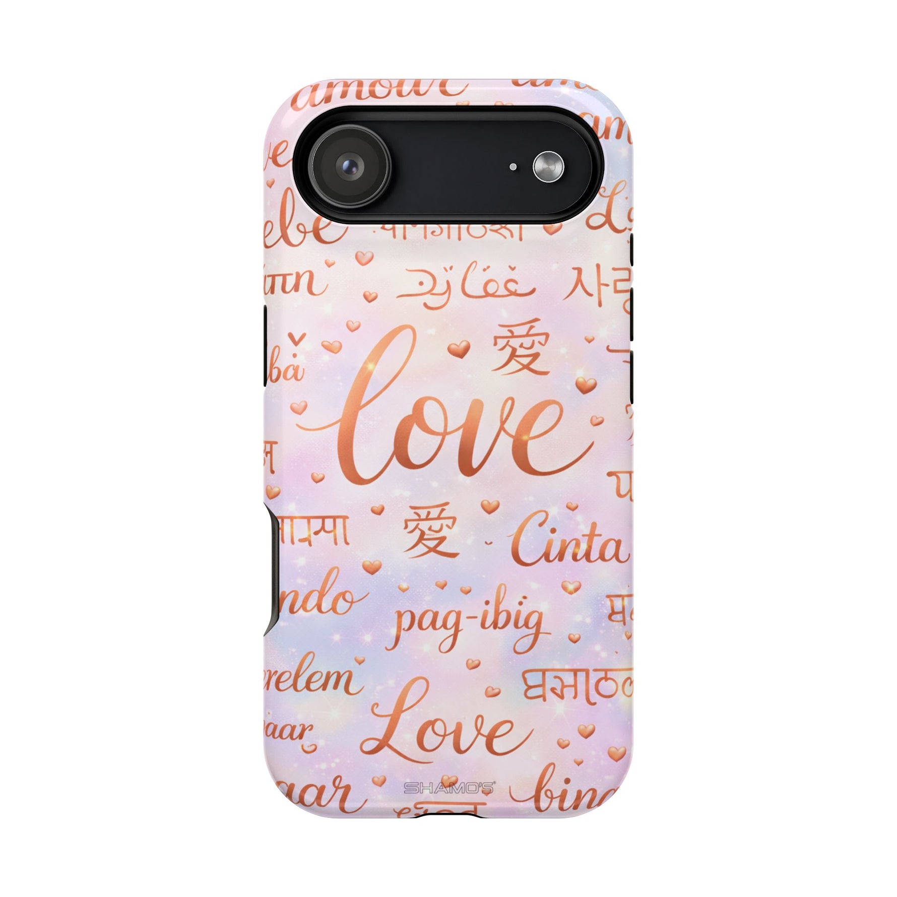 Universal Love Multilingual MagSafe Compatible Phone Case — Impact‑Resistant Protective Cover - iPhone 17 Air / Glossy - Shamo's