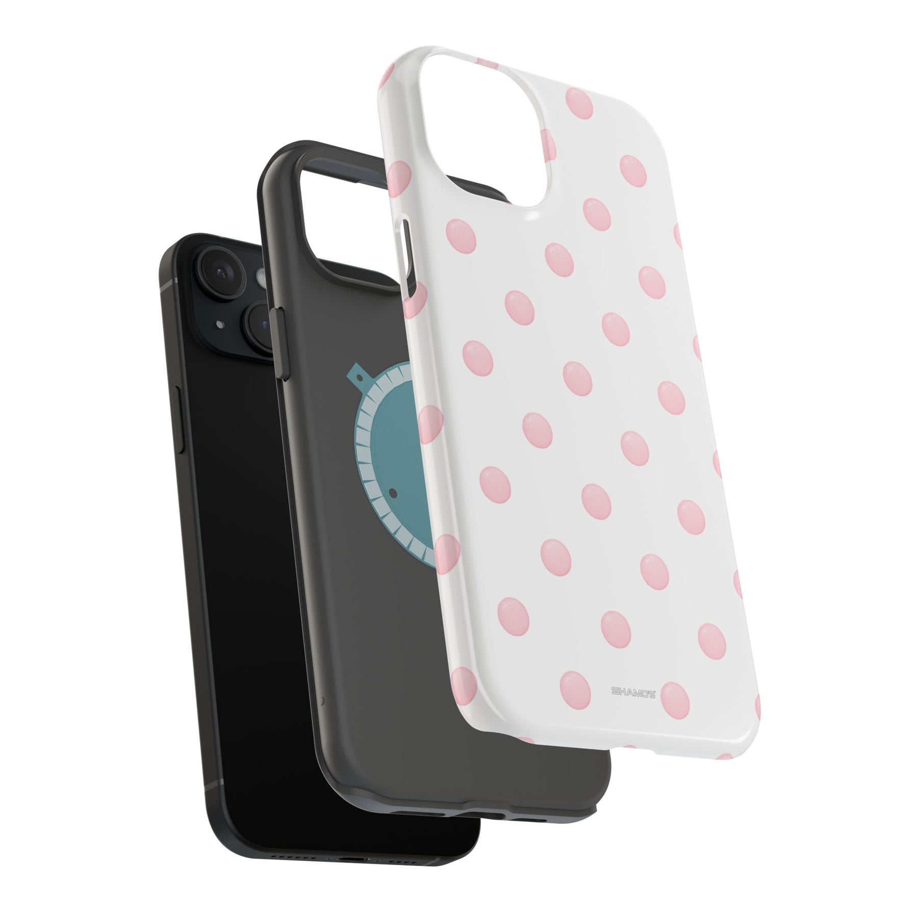 Pink Polka Dot Impact-Resistant Phone Case | MagSafe