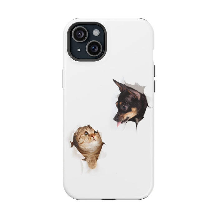 Impact-Resistant Cases with a cat and a dog