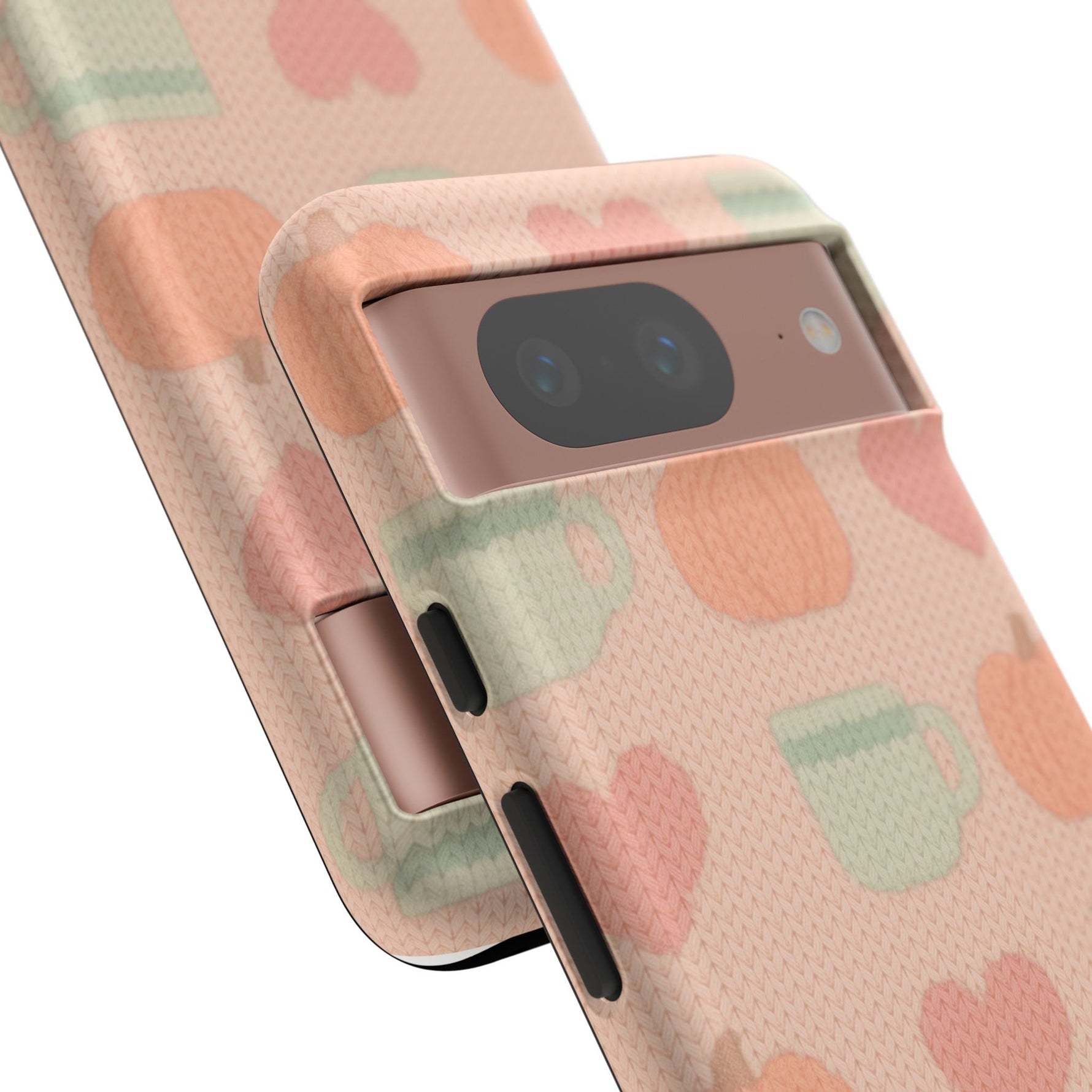 Autumn Cozy iPhone Case – Pumpkin, Heart & Coffee Cup Pattern  Shamo's