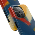 Abstract Brushstroke Tough Phone Case — Colorful Red, Blue & Yellow Protective Cover  Shamo's