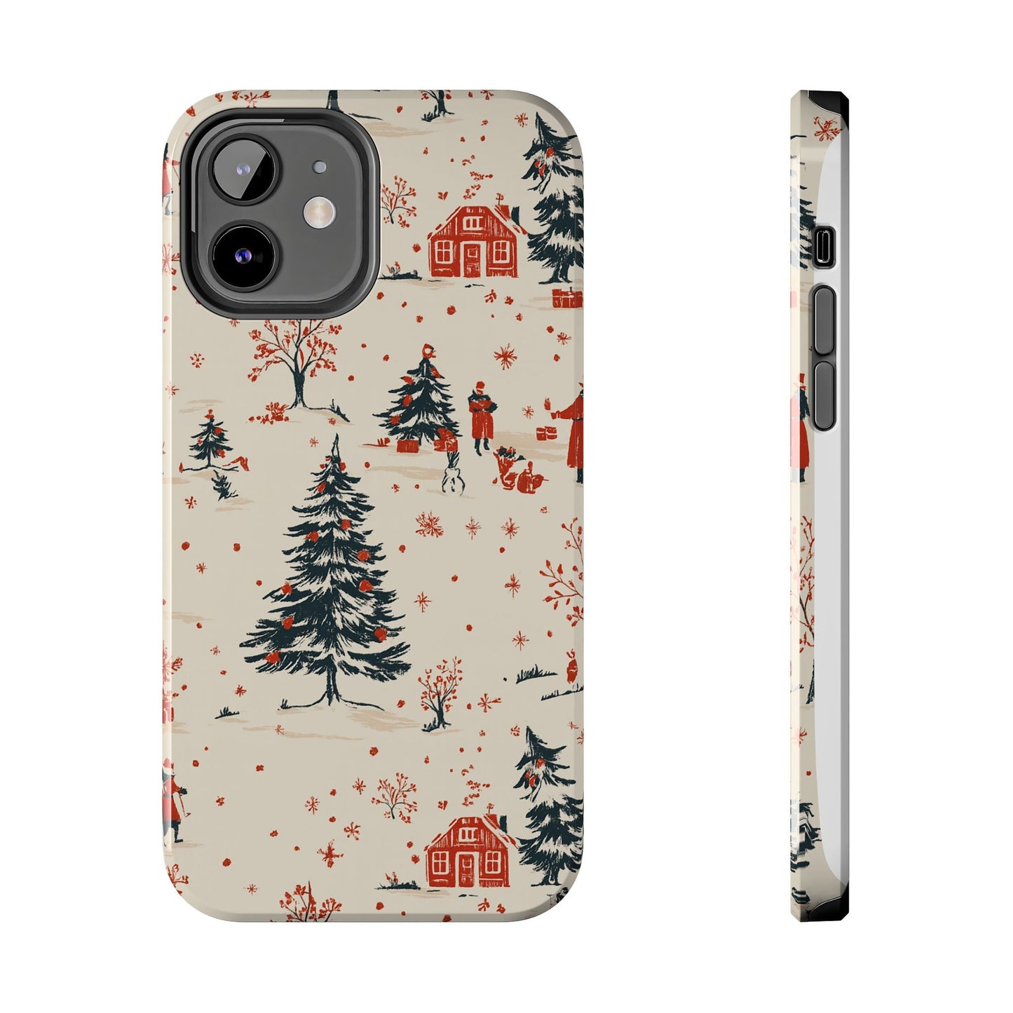Winter Village Holiday Tough iPhone Case — Vintage Holidays & Snow Scene