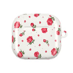 Floral Rose Pattern AirPod Case — Vintage Pink Rose Protective Cover - AirPods Pro Gen 1 / White / Glossy - Shamo's