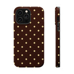 Polka Dot iPhone Case — Brown & Cream Protective Cover with MagSafe compatibility  Shamo's iPhone 14 Pro Max / Glossy