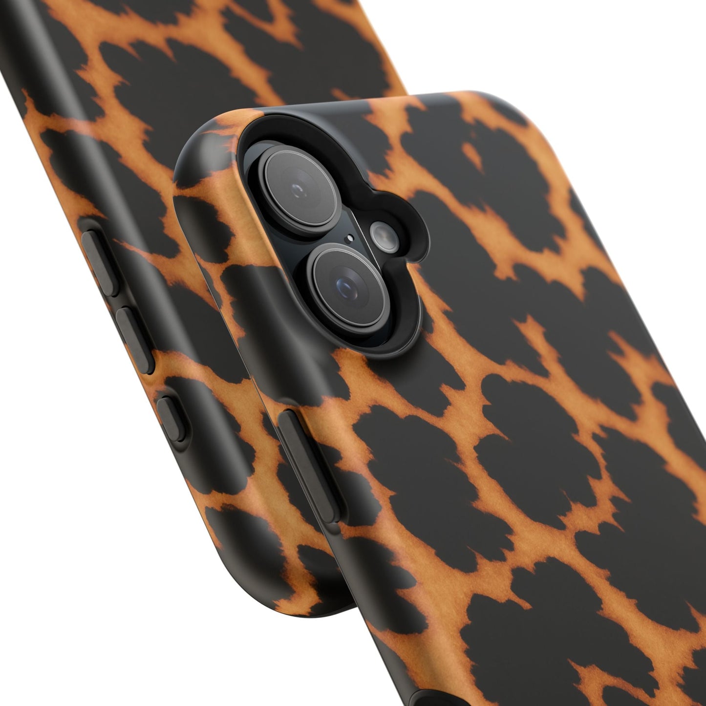 Leopard Print Impact-Resistant iPhone Case with MagSafe compatibility