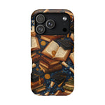 Vintage Books & Graduation Caps MagSafe Phone Case, Impact-Resistant Graduation Gift - iPhone 17 Pro / Matte - Shamo's