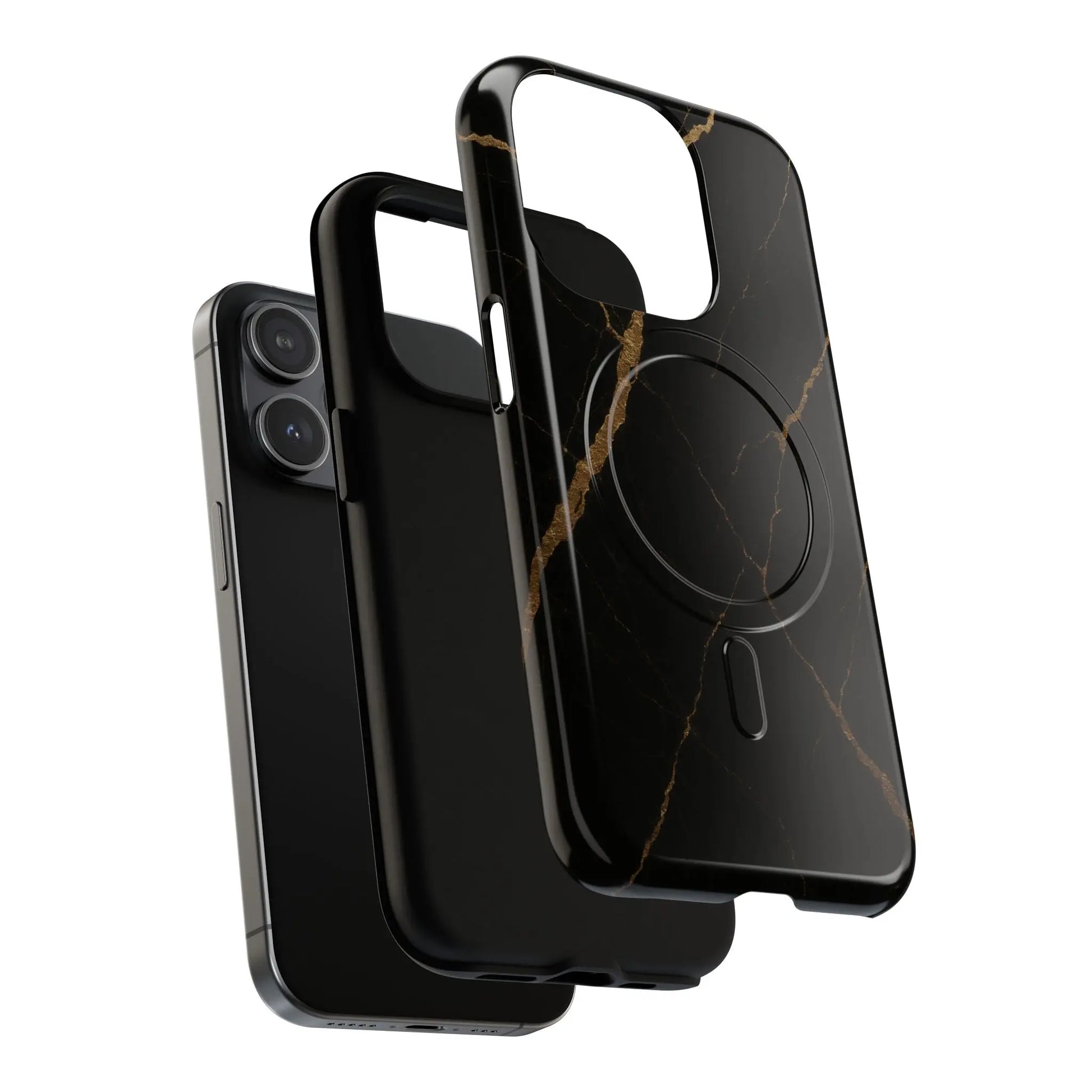 Black & Gold Marble iPhone Case with MagSafe - Shamo's
