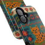 Cozy Knit Leopard Pattern Sweater Holiday Theme iPhone Case with MagSafe compatibility  Shamo's