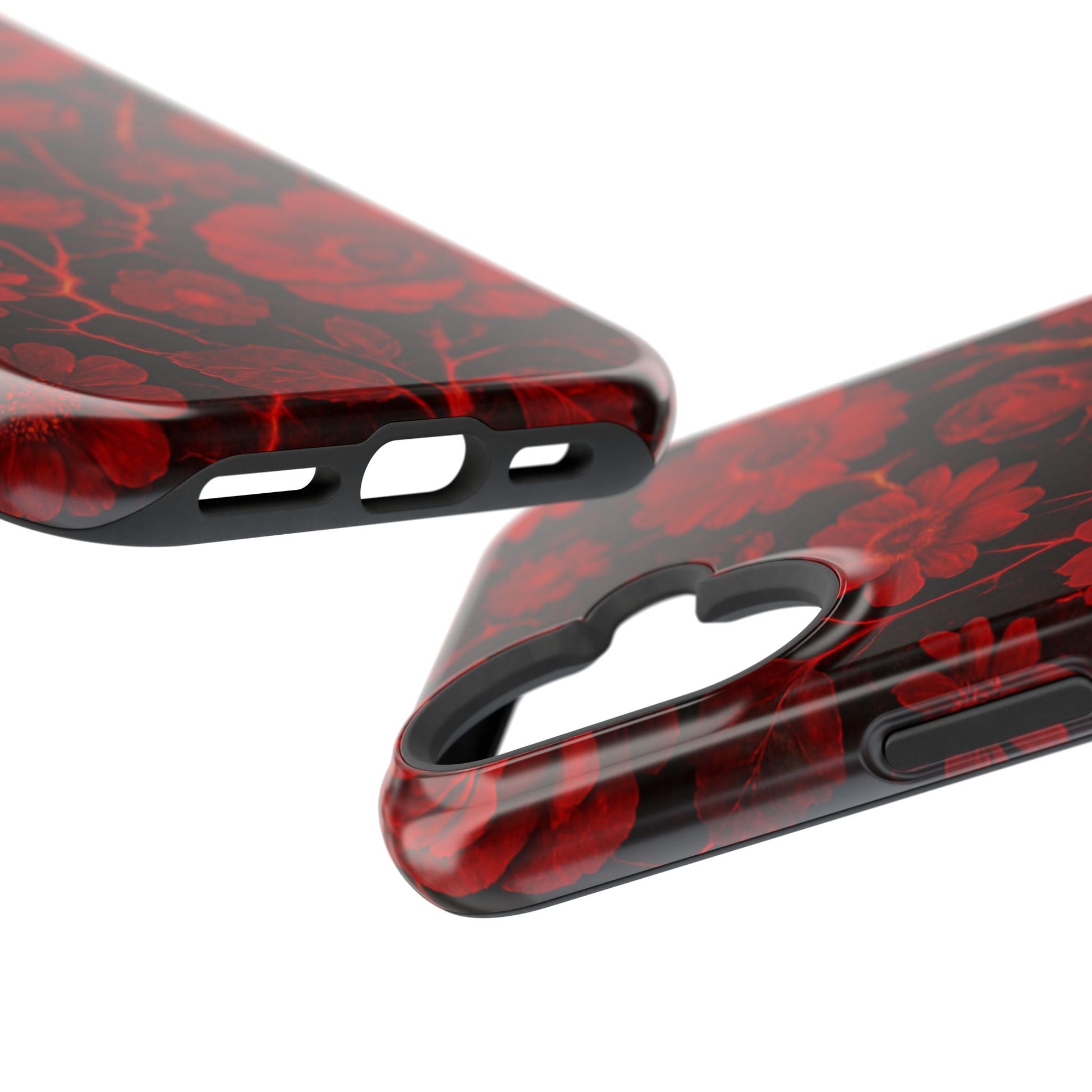 Melted Lava Dark Red Floral iPhone Case — MagSafe Compatible  Shamo's