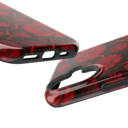Melted Lava Dark Red Floral iPhone Case — MagSafe Compatible  Shamo's