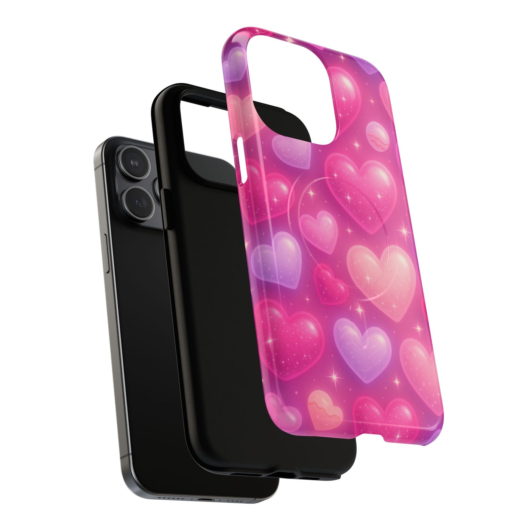 Glitter Hearts Cases for iPhones with MagSafe - Shamo's
