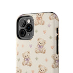 Cute Pastel Bear Impact Phone Case | Heart & Star Kawaii Pattern
