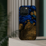 Blue Swirl & Burl Wood Impact iPhone Case | MagSafe compatible  Shamo's