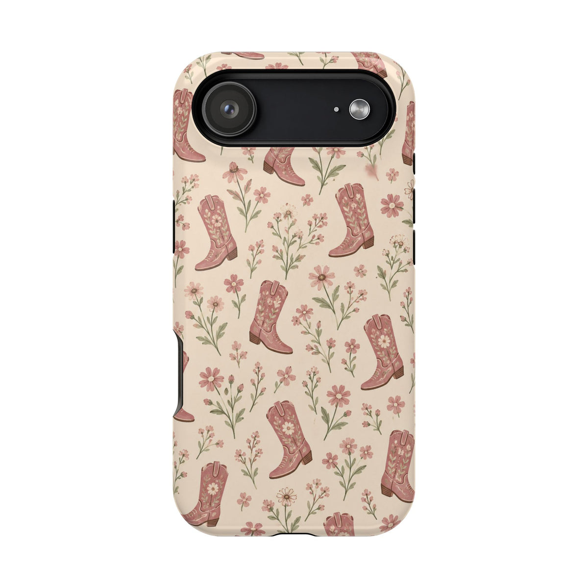 Floral Boots MagSafe Phone Case, glossy iPhone 17 Air, rear view