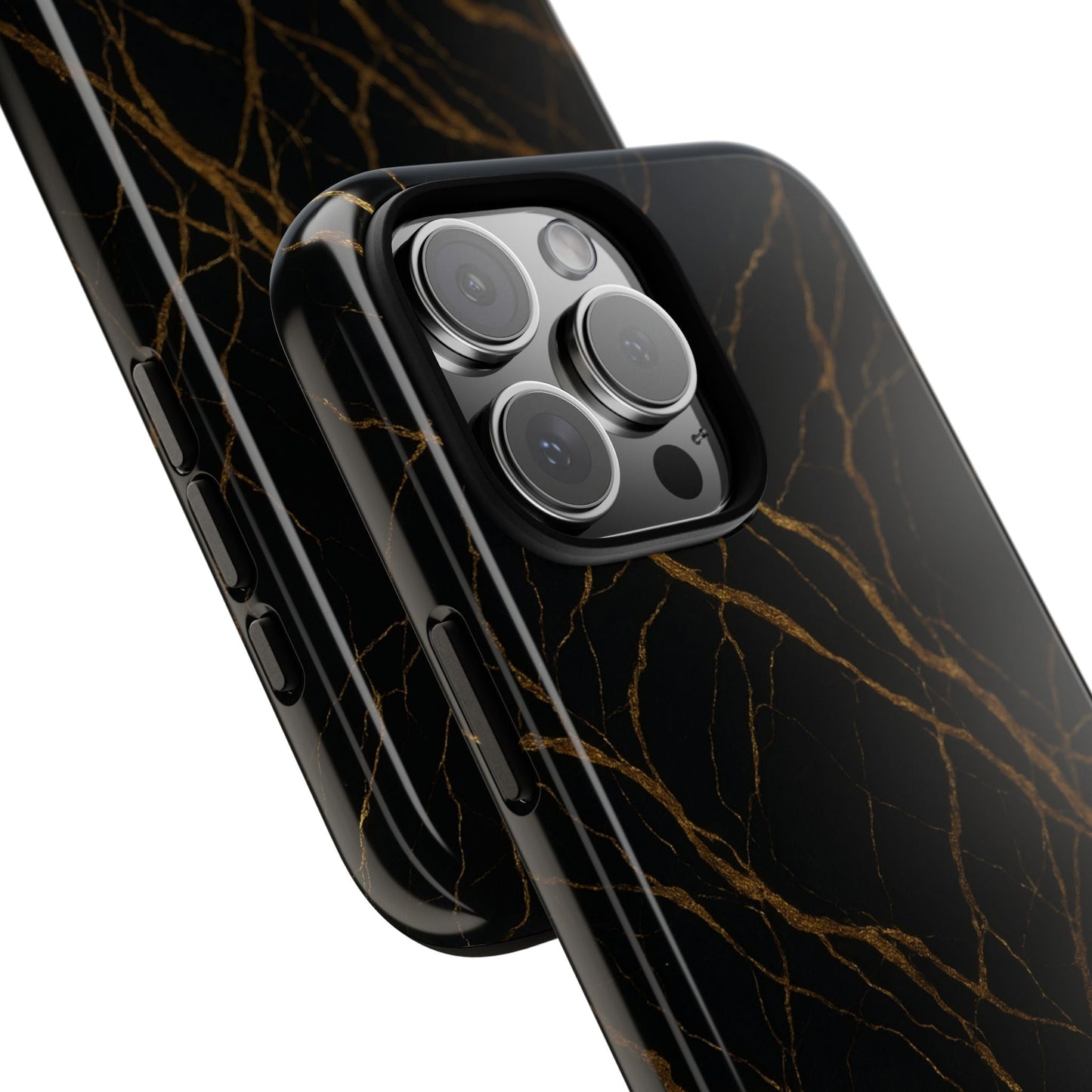 Black Marble Tough iPhone Case
