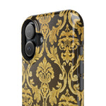 Gold Damask Magnetic Impact-Resistant iPhone Case with MagSafe Compatibility