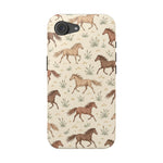 Wild Mustangs – Western Horse Pattern MagSafe Phone Case, glossy iPhone 17e, rear view