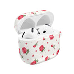 Floral Rose Pattern AirPod Case — Vintage Pink Rose Protective Cover - AirPods Gen 4 / White / Glossy - Shamo's