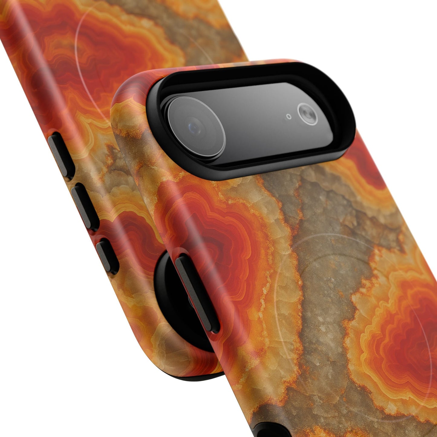 Agate Glow Marble iPhone Case Orange Geode Stone Design with MagSafe