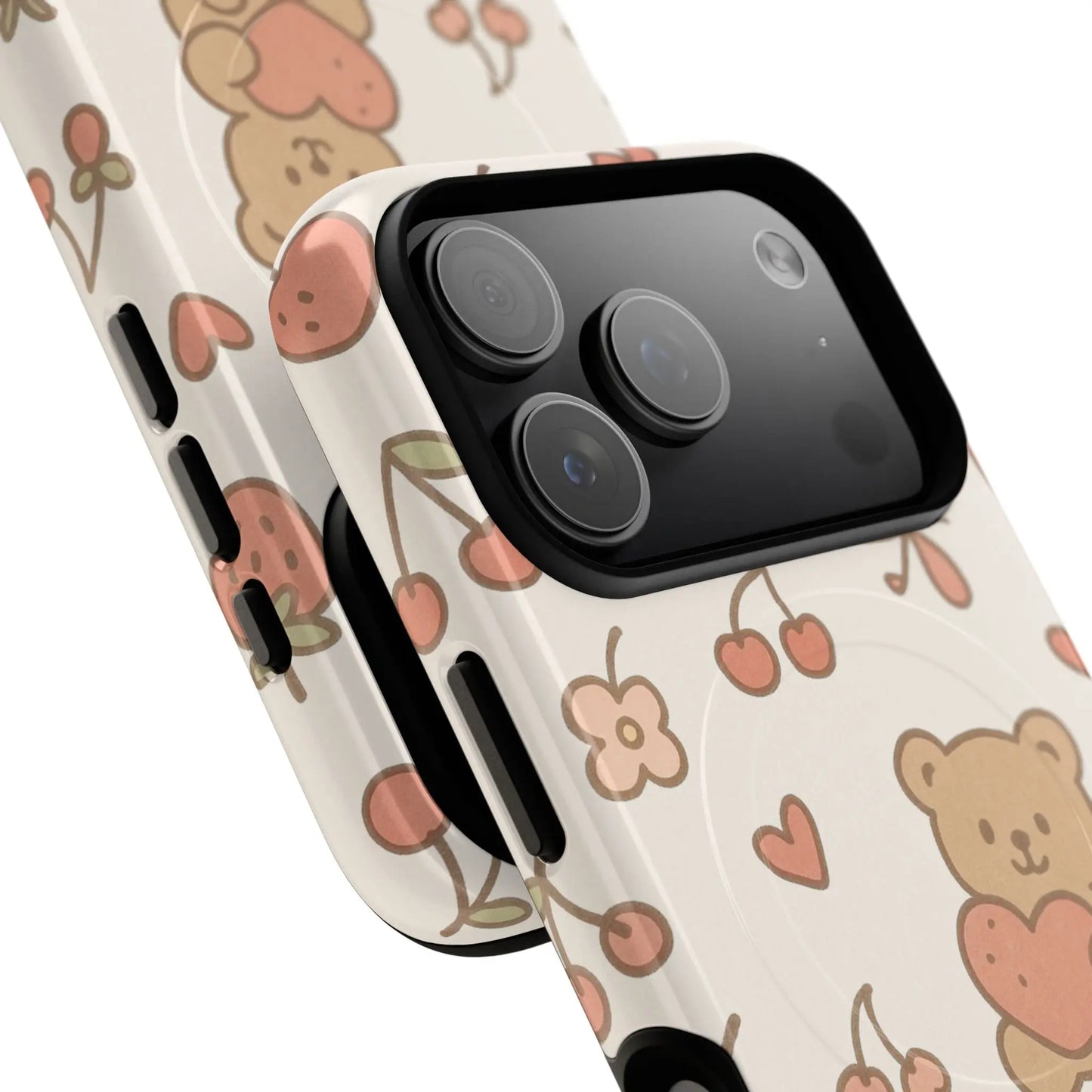 Teddy Berry Cozy Strawberry Pattern iPhone Case with MagSafe  Shamo's