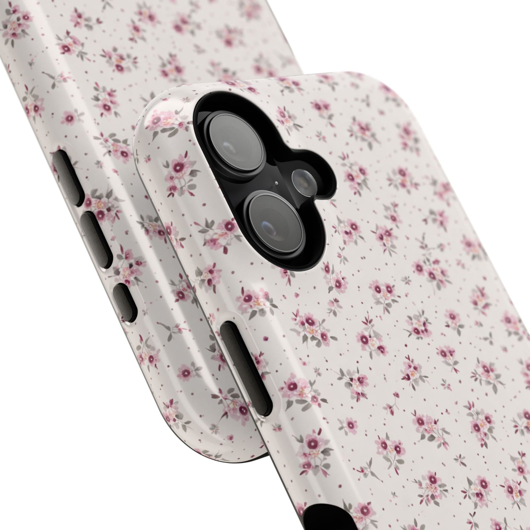 Rosebud Floral Tough iPhone Case | Pink Vintage Flower Protective Cover