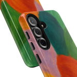 Abstract Color Wave Tough Phone Case — Bold Orange & Green Protective Phone Cover  Shamo's