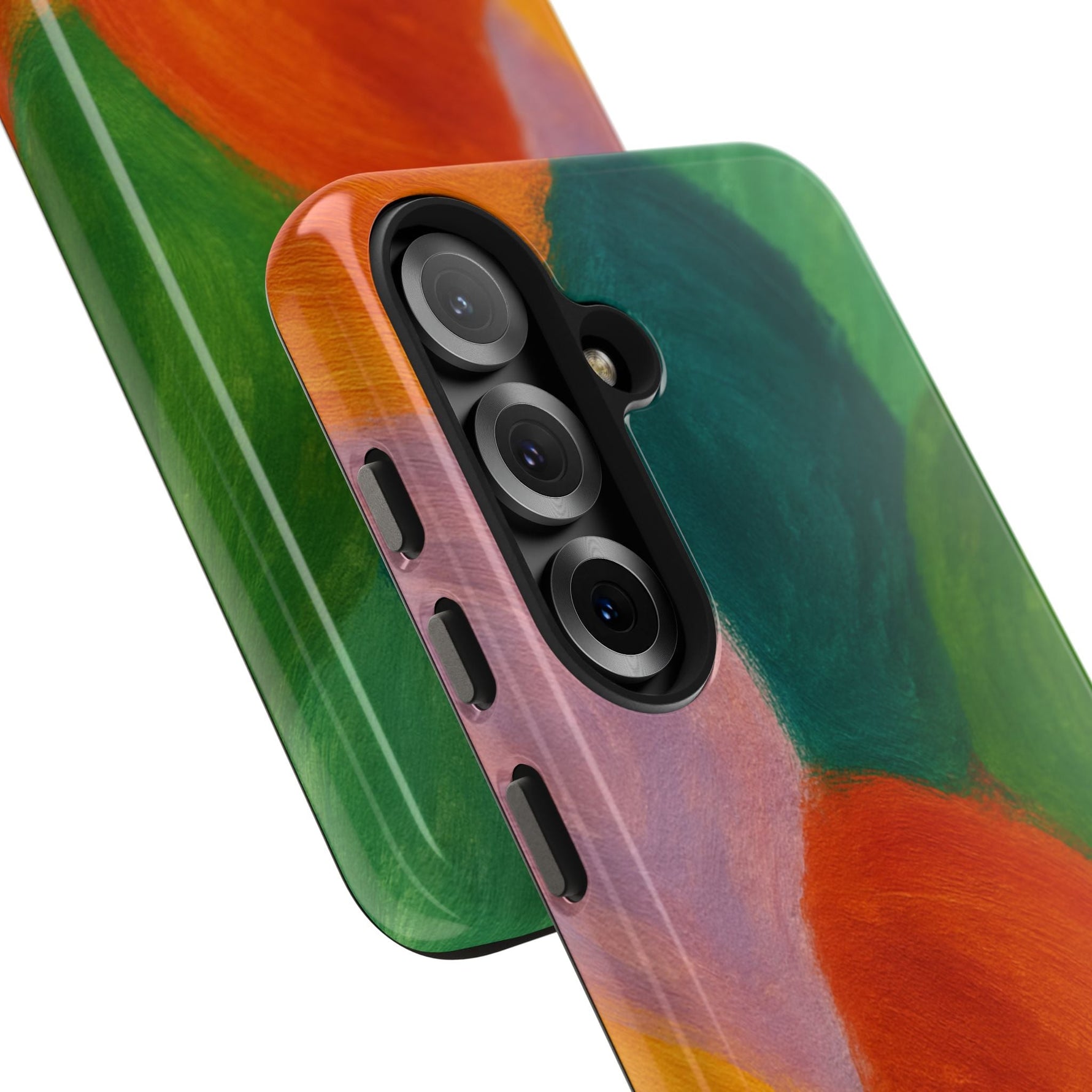 Abstract Color Wave Tough Phone Case — Bold Orange & Green Protective Phone Cover  Shamo's