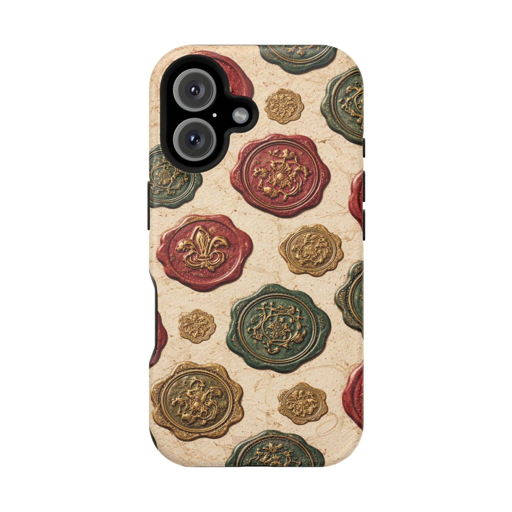 Vintage Wax Seal Pattern Magnetic Impact-Resistant Phone Case with MagSafe Compatibility
