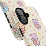 Cute Pastel Bear Impact Phone Case | Heart & Star Kawaii Pattern  Shamo's