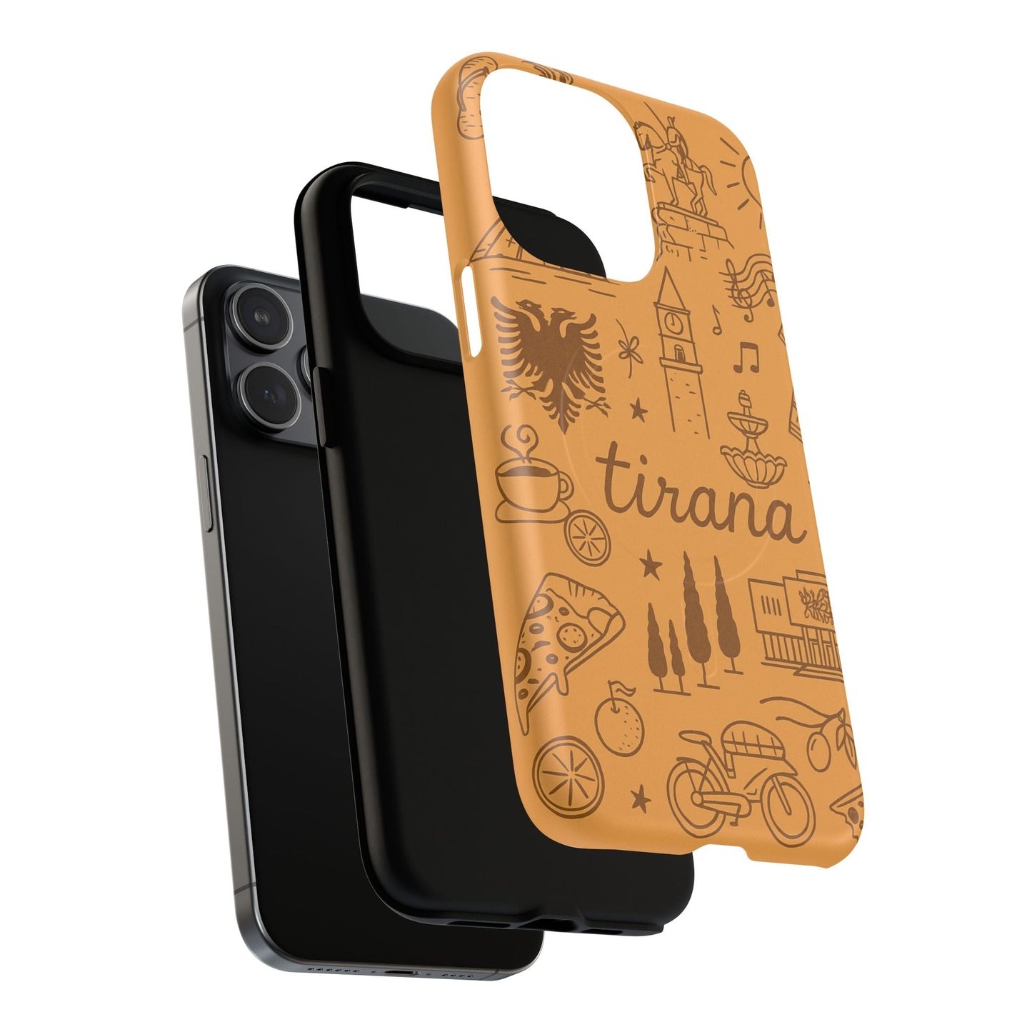 Tirana Illustrated Hand-Drawn iPhone Case — Albanian Landmarks & Icons | MagSafe compatible