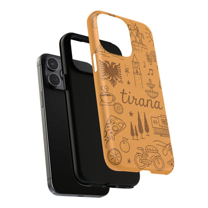 Tirana Illustrated Hand-Drawn iPhone Case — Albanian Landmarks & Icons | MagSafe compatible