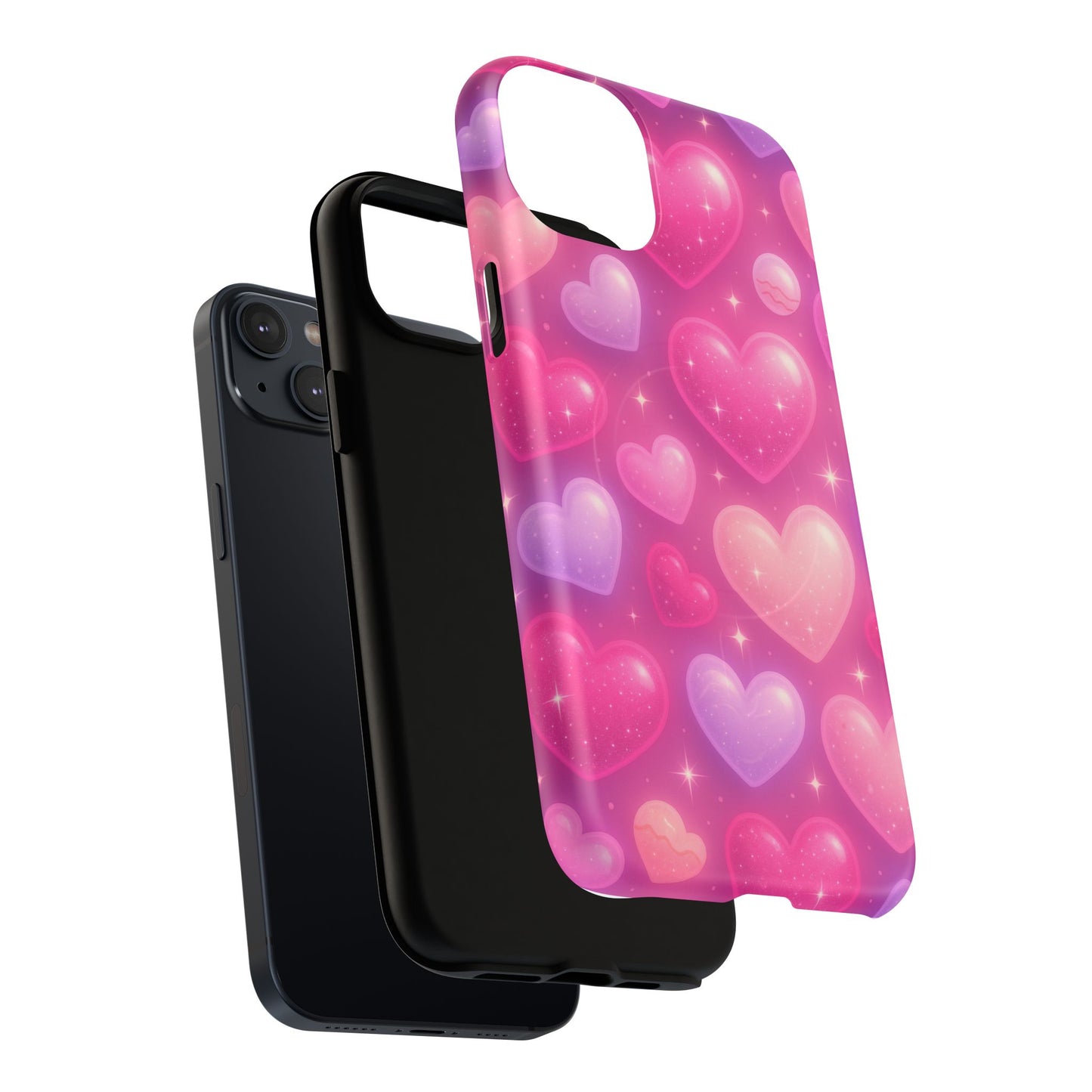Glitter Hearts Cases for iPhones with MagSafe