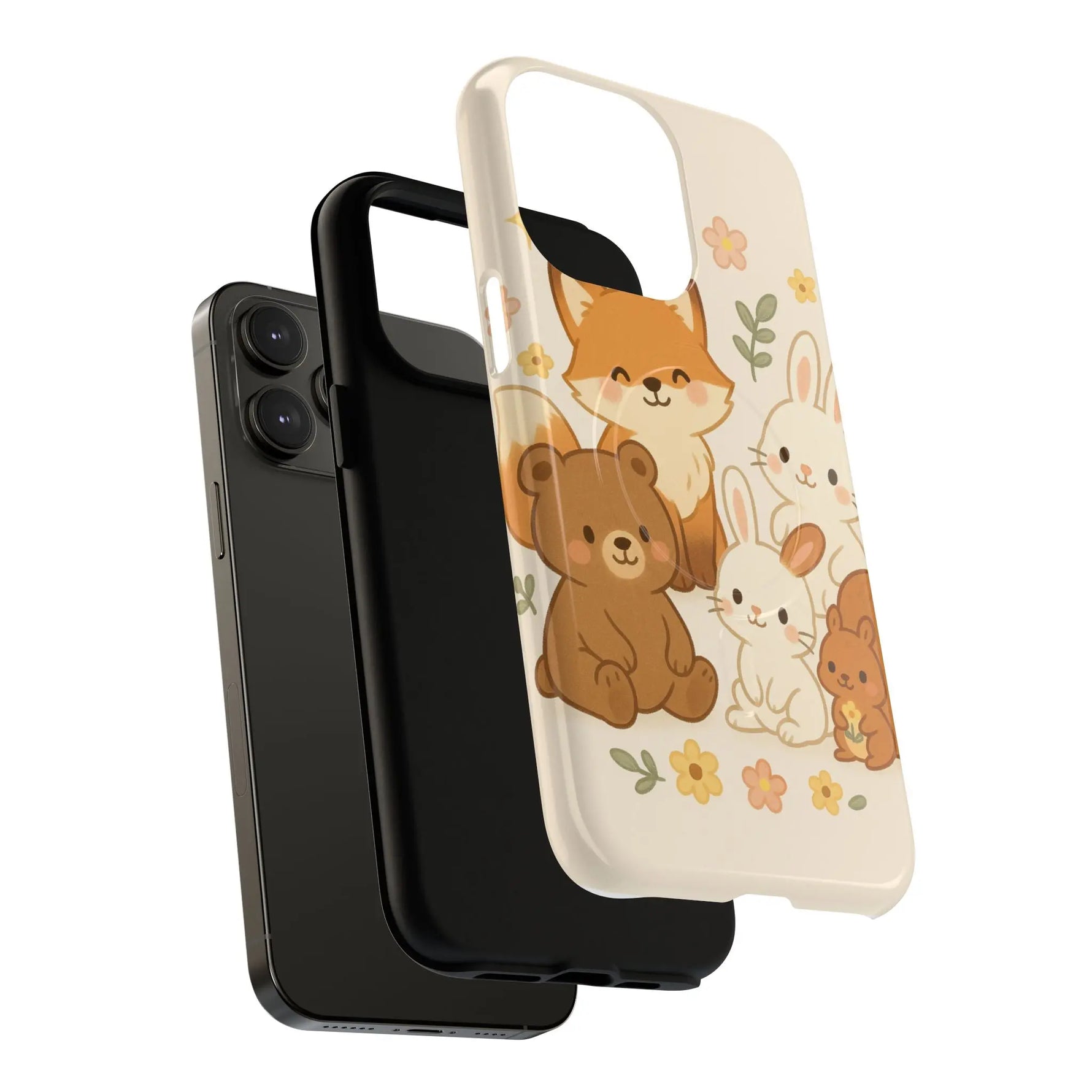 Forest Friends iPhone Case — Fox, Bear & Bunny Design. with MagSafe  Shamo's