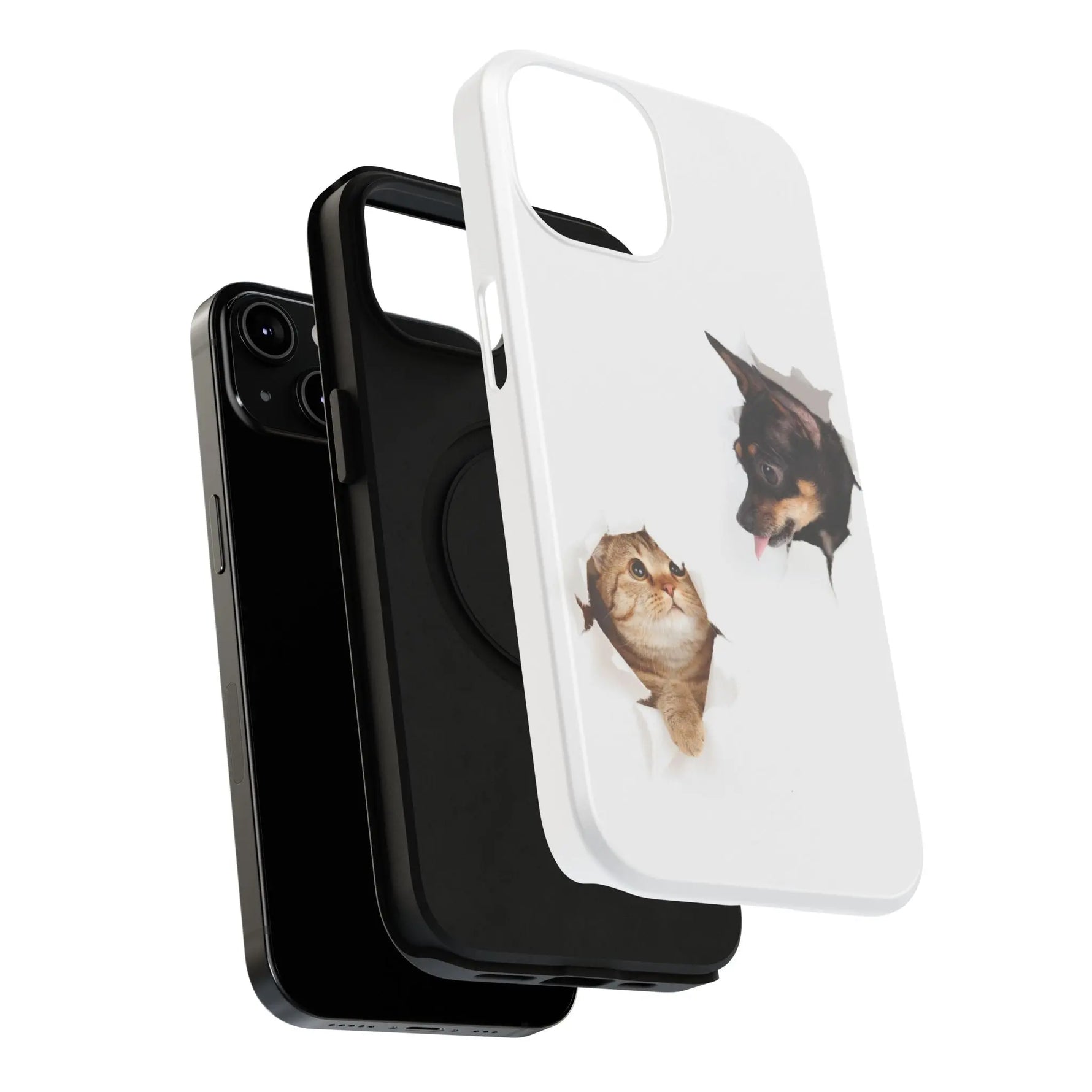 Impact-Resistant Cases with a cat and a dog - Shamo's