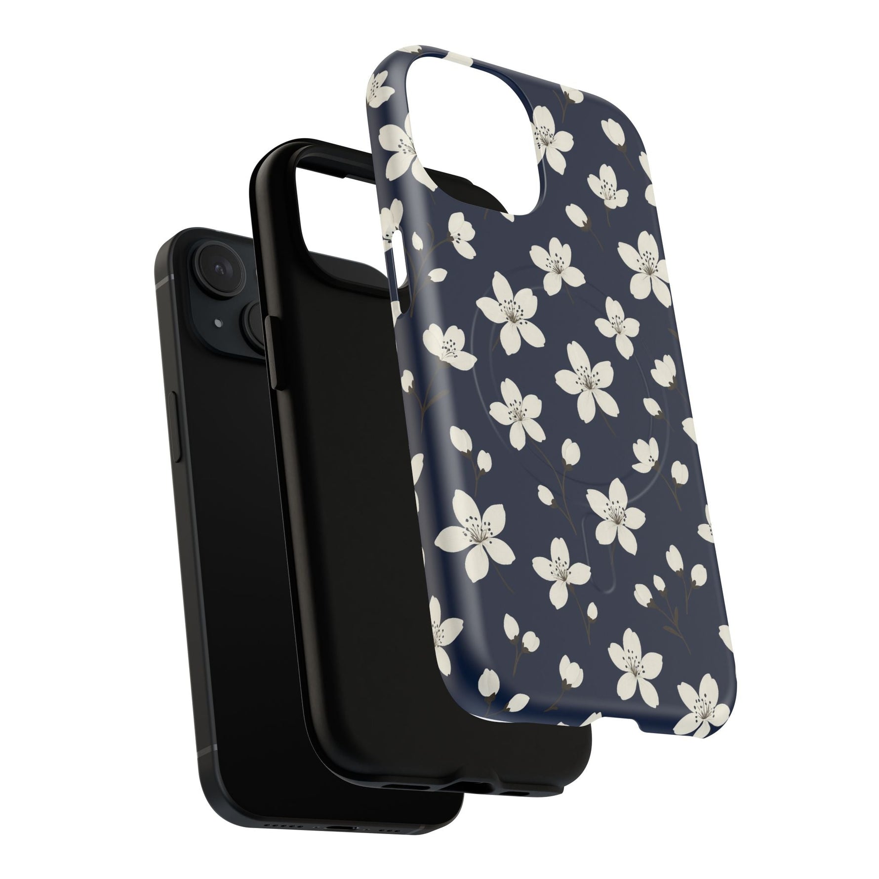 Navy Blossom Floral iPhone Case | MagSafe  Shamo's