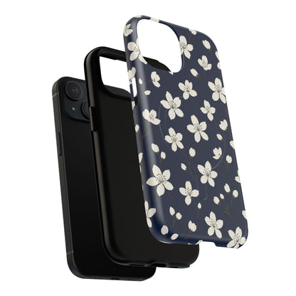Navy Blossom Floral iPhone Case | MagSafe